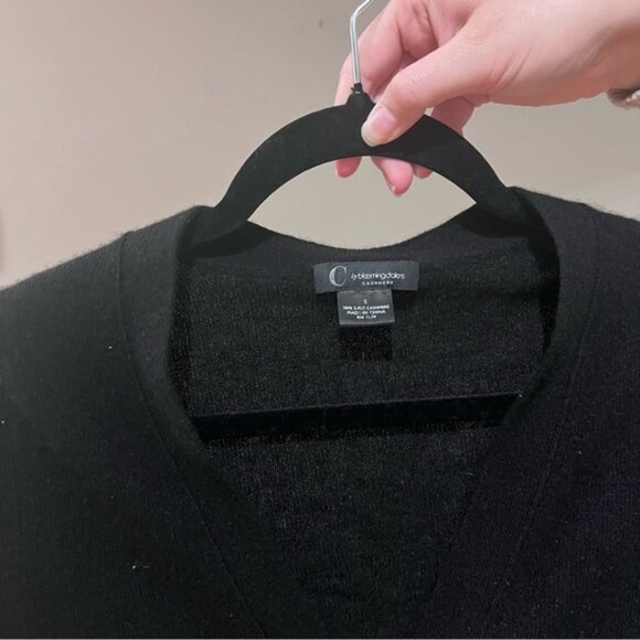 C by Bloomingdale’s Cashmere Black Cardigan Sweater - Picture 3 of 5